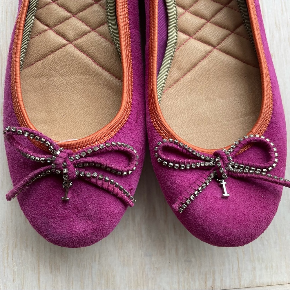 Isaac Mizrahi suede ballet flat with bow